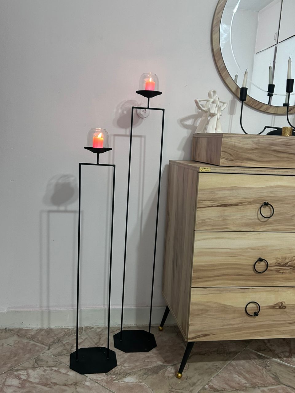 جا شمعی کنار سالنی ست دو عددی مدل دیوا سبک مدرن کلاسیک