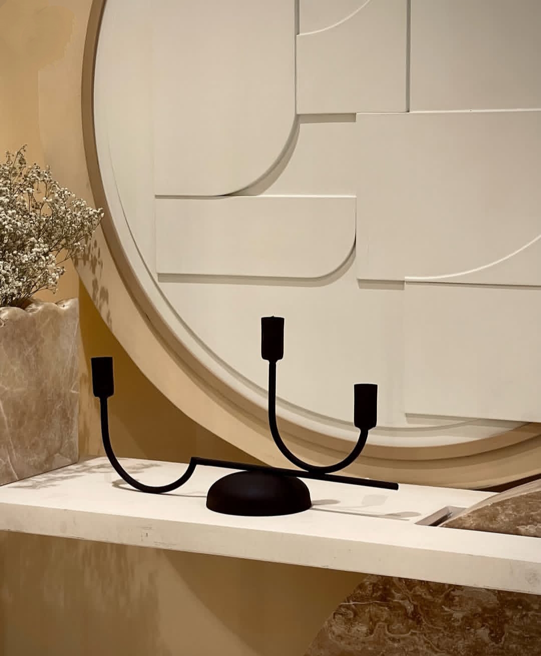 جا شمعی مدرن سه شعله مدل دلماه