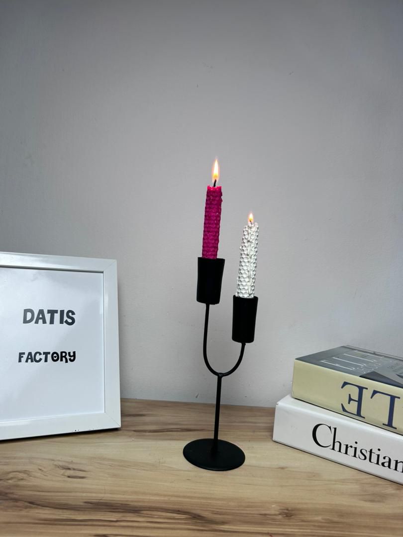 جا شمعی شمعدانی مدرن دو شعله مدل دلیاد